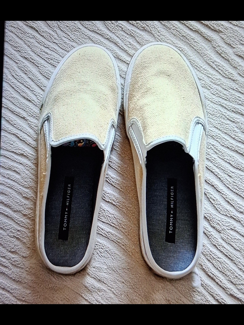 Tommy Hilfiger Slip-On Canvas Sneakers in Light Cream